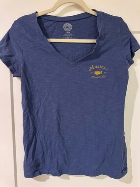 Women's Blue V-Neck Masters Augusta Tee with Gold Logo by 47 Brand